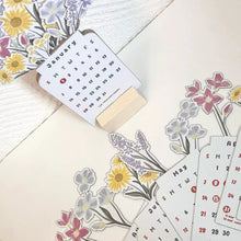 Load image into Gallery viewer, 2025 Bloomy Flowers Desk Calendar Decorative & Functional Planner