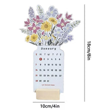 Load image into Gallery viewer, 2025 Bloomy Flowers Desk Calendar Decorative & Functional Planner