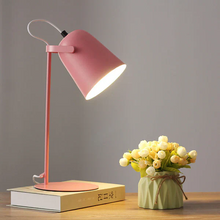 Load image into Gallery viewer, Nordic Macaron Color Creative Iron Bucket Design Light Table Lamp