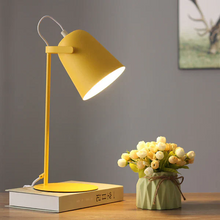 Load image into Gallery viewer, Nordic Macaron Color Creative Iron Bucket Design Light Table Lamp
