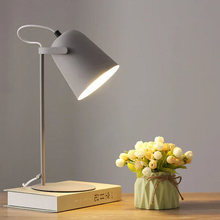 Load image into Gallery viewer, Nordic Macaron Color Creative Iron Bucket Design Light Table Lamp