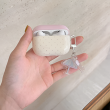 Load image into Gallery viewer, Stylish Beige Pink IMD Earphone Case with Pendant Hook