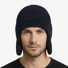 Load image into Gallery viewer, Knitted Winter Hat With Fleece Lining and Ear Covers
