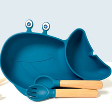 Load image into Gallery viewer, Whale Shaped Baby Dinner Set with Suction Base for Toddlers