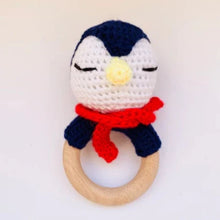 Load image into Gallery viewer, Crochet Baby Rattle in Wood and Yarn