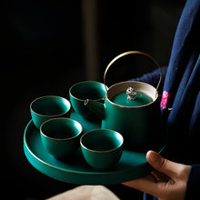 Load image into Gallery viewer, Elegant Ceramic Kung Fu Tea Set with Tray, Teapot and Cups
