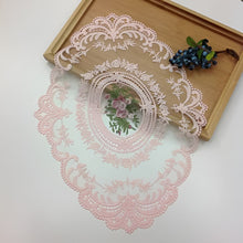 Load image into Gallery viewer, Elegant Embroidered Lace Round Tablecloth with Matching Napkins and Coasters for Dining and Events