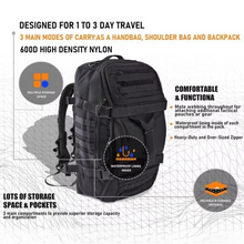 Load image into Gallery viewer, Large Capacity 1521oz Waterproof Tactical Backpack for Outdoor Travel and Adventure