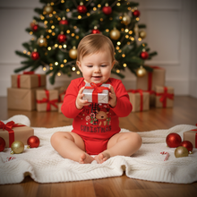 Load image into Gallery viewer, My First Christmas Red Cotton Baby Romper Long Sleeve Holiday Bodysuit