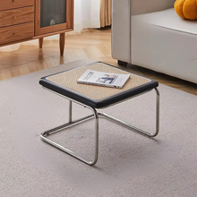 Load image into Gallery viewer, Retro Rattan Coffee Table with Glass Top for Living Room