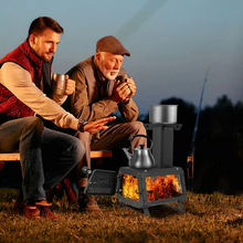 Load image into Gallery viewer, Portable Wood Burning Camping Cooking Heater Stove