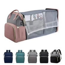 Load image into Gallery viewer, Portable Folding Crib and Large Capacity Diaper Backpack
