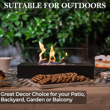 Load image into Gallery viewer, Tabletop fire pit with s’mores maker kit – portable mini fireplace for indoor/outdoor use