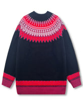 Load image into Gallery viewer, Womens Chunky Jacquard Round Neck Sweater with a Nature Inspired Pattern in Eight Colors