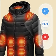 Load image into Gallery viewer, Men's Heated Winter Jacket with USB Electric Warming and Thick Padded Insulation
