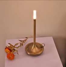 Load image into Gallery viewer, Rechargeable Candle Table Lamp - Modern Dimmable Light for Bedroom & Camping