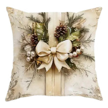 Load image into Gallery viewer, Golden Velvet Christmas Cushion Covers with Festive Designs