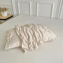 Load image into Gallery viewer, Ruffle Flower Quilt Cover Set with Pinch Pleated Design
