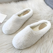 Load image into Gallery viewer, Women's Winter Wool Slippers with Curly Sheep Fur and Cozy Cotton Lining