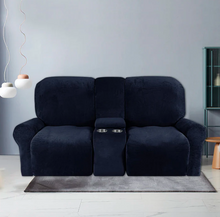 Load image into Gallery viewer, 2 Seat Recliner Cover with Cup Holders Soft Non Slip 12 Colors