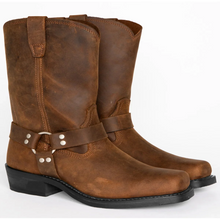 Load image into Gallery viewer, Black Harness Boot for Men - 11 Inch Tall