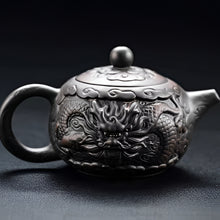 Load image into Gallery viewer, Purple Clay Dragon Relief Handmade Teapot for Traditional Tea Ceremony