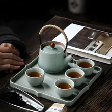 Load image into Gallery viewer, Elegant Ceramic Kung Fu Tea Set with Tray, Teapot and Cups