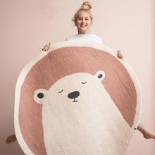 Load image into Gallery viewer, Round Fluffy Baby Play Mat Plush Animal Rug for Nursery or Living Room