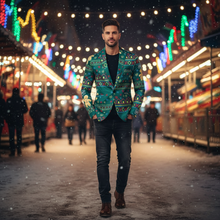 Load image into Gallery viewer, Men's Christmas Blazer Jacket for Holiday Parties and New Year Celebrations