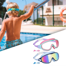 Load image into Gallery viewer, Swimming Goggles - No-Leak Panoramic View Swim Mask for Kids with Nose Clips & Earplugs
