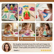 Load image into Gallery viewer, Kids Craft and Coloring Book with Princess Dress Templates