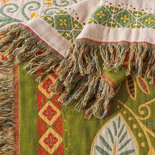 Load image into Gallery viewer, Autumn Leaf Boho Reversible Cotton Gauze Blanket