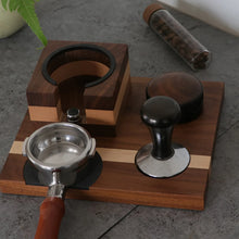 Load image into Gallery viewer, Espresso Tamping Station, Black Walnut Wood Stand