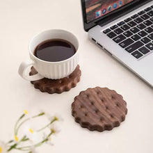 Load image into Gallery viewer, Cookie Walnut Coaster Set Solid Wood Drink Coasters