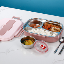 Load image into Gallery viewer, Insulated Stainless Steel Lunch Box with Snap Lock Seal and Divided Compartments