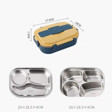 Load image into Gallery viewer, Insulated Stainless Steel Lunch Box with Snap Lock Seal and Divided Compartments