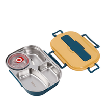 Load image into Gallery viewer, Insulated Stainless Steel Lunch Box with Snap Lock Seal and Divided Compartments