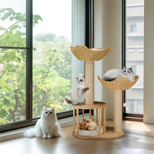 Load image into Gallery viewer, Three Level Plush Cat Tree with Sturdy Sisal Scratching Posts
