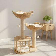 Load image into Gallery viewer, Three Level Plush Cat Tree with Sturdy Sisal Scratching Posts