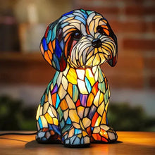 Load image into Gallery viewer, Dog Lover Table Lamp, Tiffany Style Glass Ambient Light