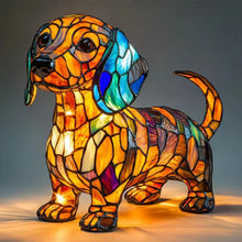 Load image into Gallery viewer, Dog Lover Table Lamp, Tiffany Style Glass Ambient Light