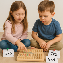 Load image into Gallery viewer, Wooden Math Learning Game with Number Chips for Kids Addition and Multiplication Practice