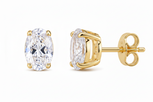 Load image into Gallery viewer, Moissanite Stud Earrings Oval Cut with D Color VVS1 Clarity and 925 Sterling Silver