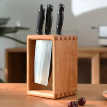 Load image into Gallery viewer, Solid Wood Knife Block Open Frame Design