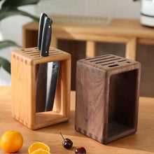 Load image into Gallery viewer, Solid Wood Knife Block Open Frame Design