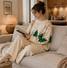 Load image into Gallery viewer, Womens Color Block Sweater with Snowflake Pattern and Crew Neckline, Holiday Knit Pullover