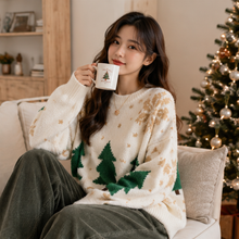 Load image into Gallery viewer, Womens Color Block Sweater with Snowflake Pattern and Crew Neckline, Holiday Knit Pullover
