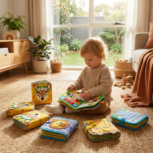 Load image into Gallery viewer, Montessori Touch and Feel Storybook Set with Tactile Pages for Screen Free Learning