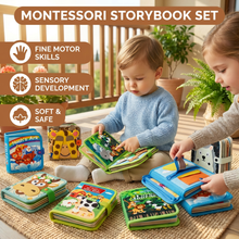 Load image into Gallery viewer, Montessori Touch and Feel Storybook Set with Tactile Pages for Screen Free Learning