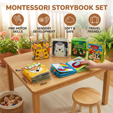 Load image into Gallery viewer, Montessori Touch and Feel Storybook Set with Tactile Pages for Screen Free Learning
